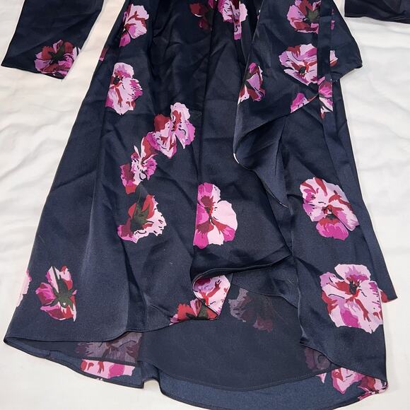 JOIE Floral Wrap Dress Size M Midnight Navy Blue Pink Miltona MSRP $398 NEW NWT - Picture 4 of 12